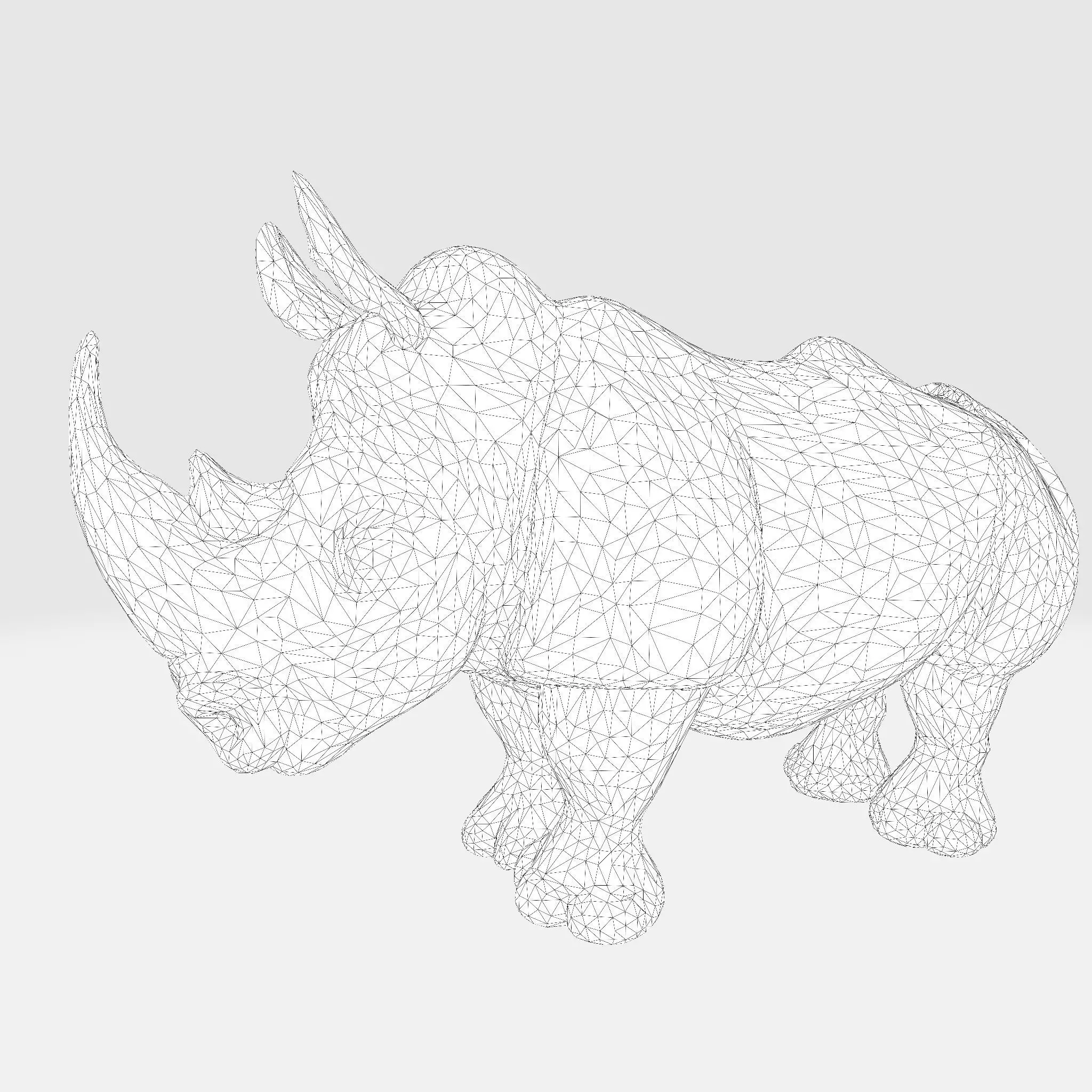 Rhino Model RigReady for Animation3D Printing Game Design Low-poly 3D model_20