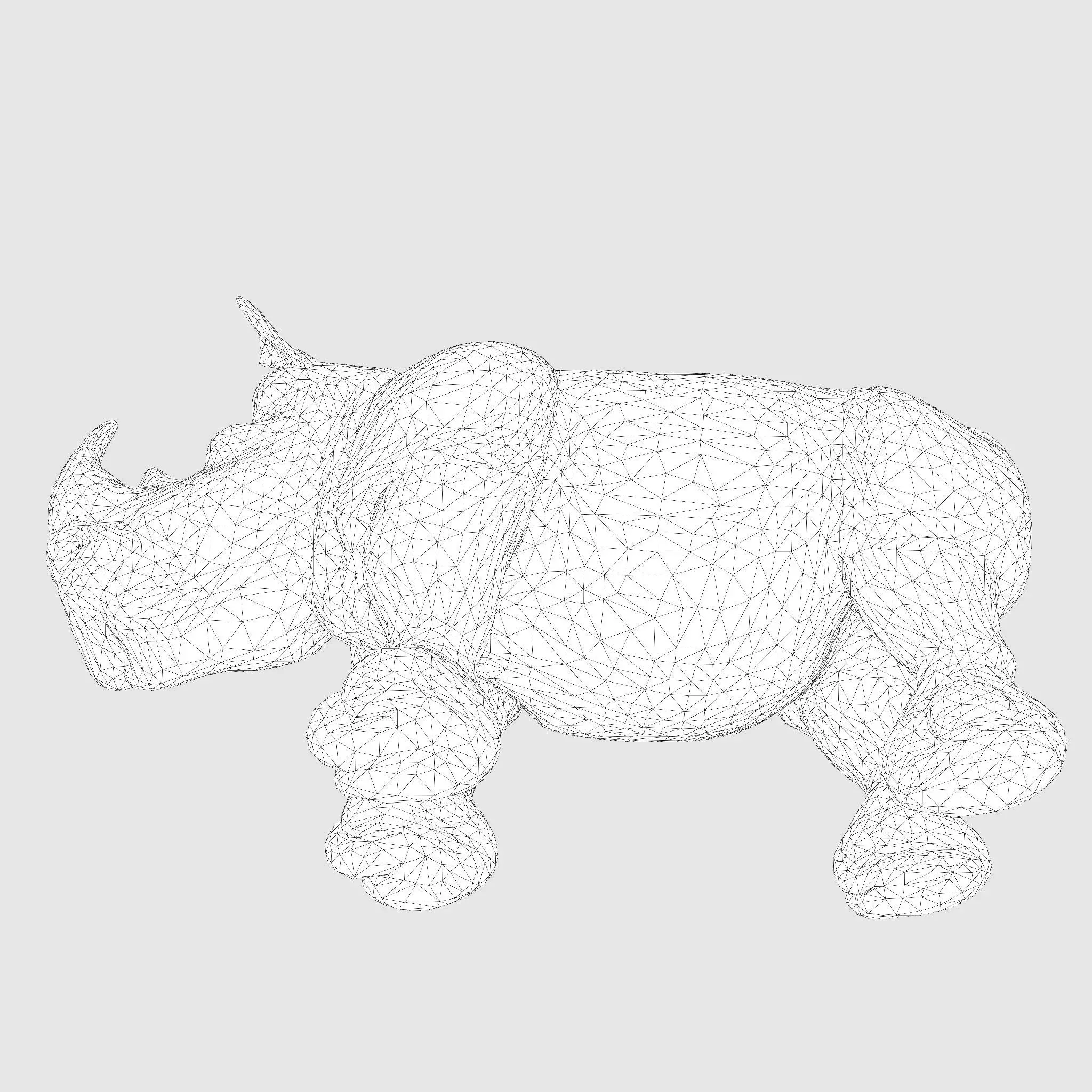 Rhino Model RigReady for Animation3D Printing Game Design Low-poly 3D model_23