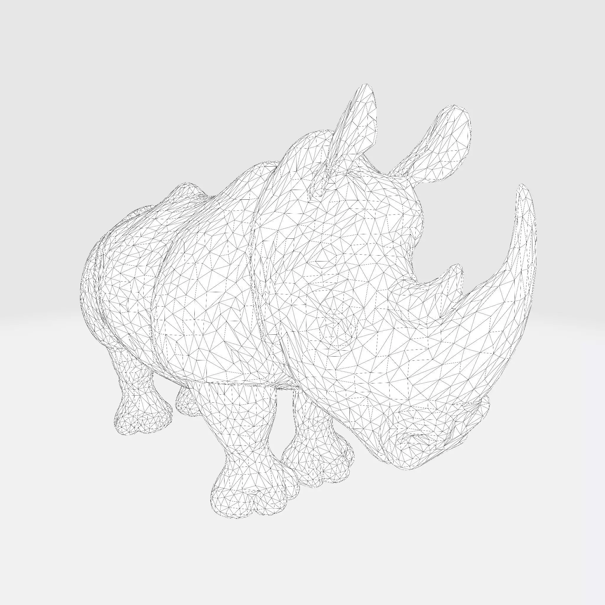 Rhino Model RigReady for Animation3D Printing Game Design Low-poly 3D model_21