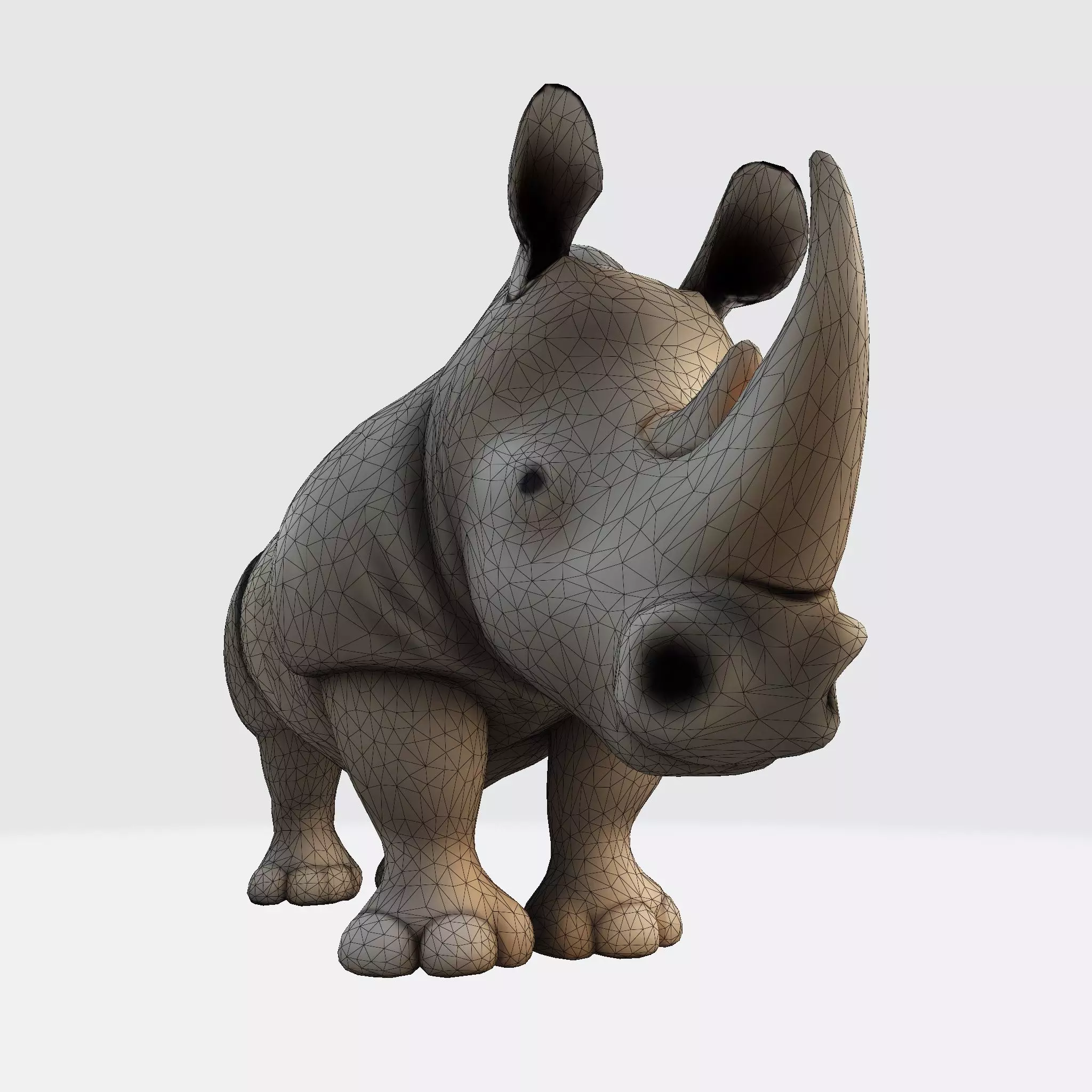 Rhino Model RigReady for Animation3D Printing Game Design Low-poly 3D model_17