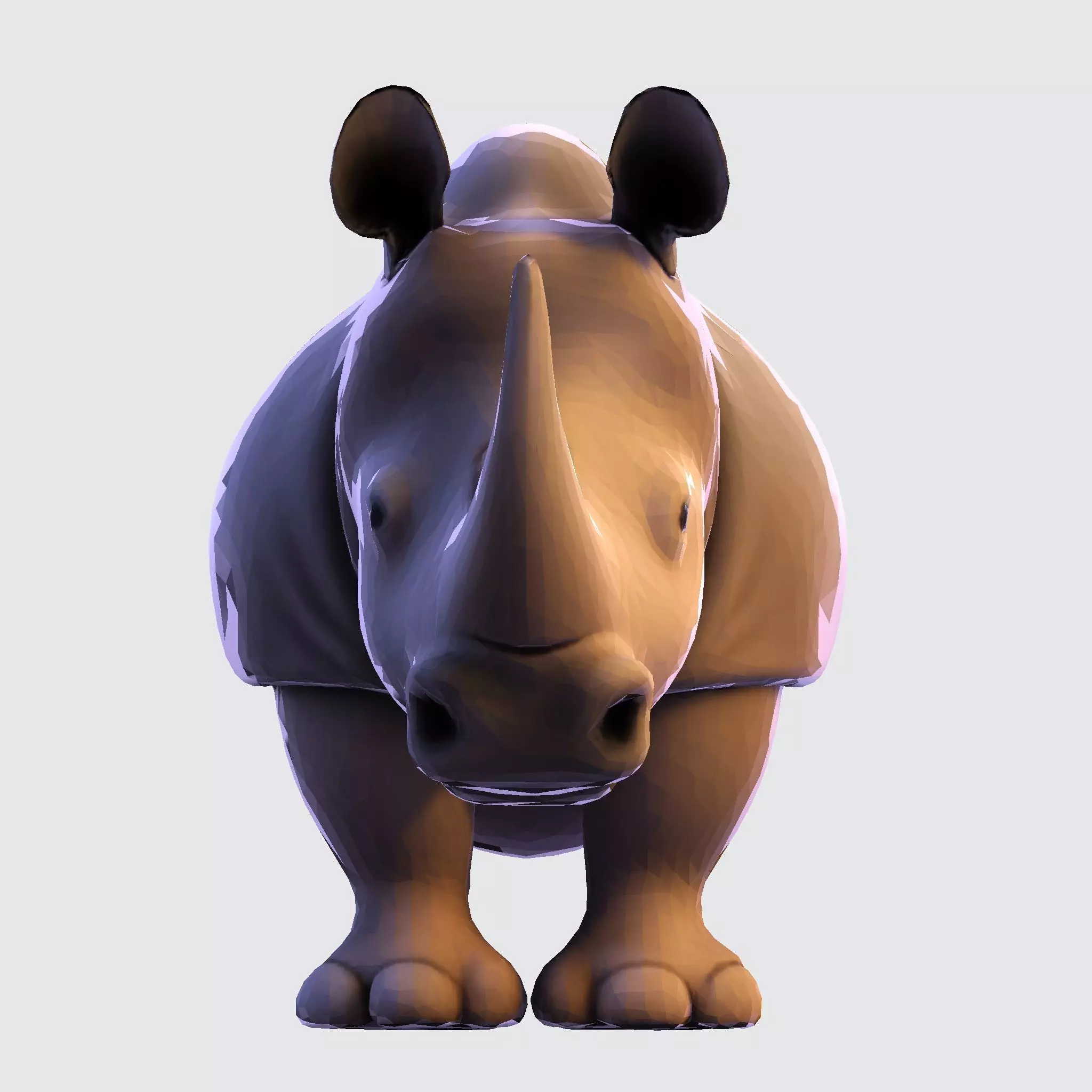 Rhino Model RigReady for Animation3D Printing Game Design Low-poly 3D model_1