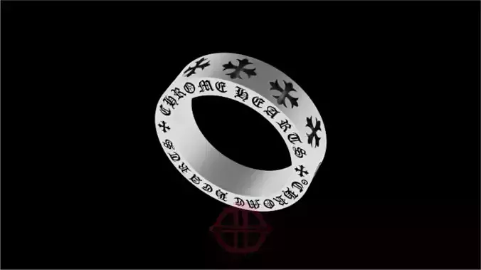 CHROME HEART FOREVER RING 3D print model