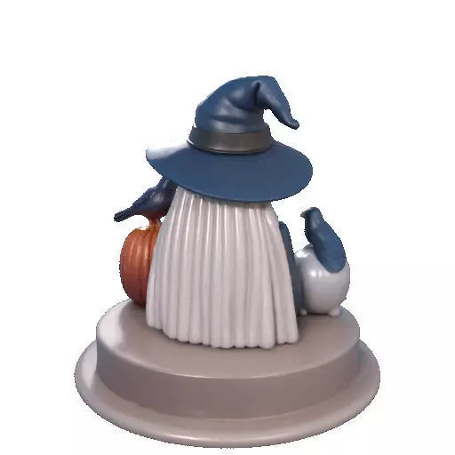 2368Halloween Witch with Skull Raven and Pumpkin 3D print model_20