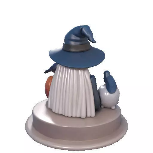 2368Halloween Witch with Skull Raven and Pumpkin 3D print model_19