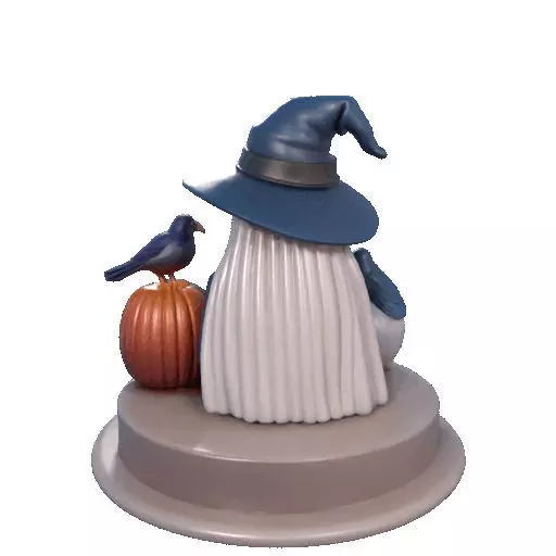 2368Halloween Witch with Skull Raven and Pumpkin 3D print model_22