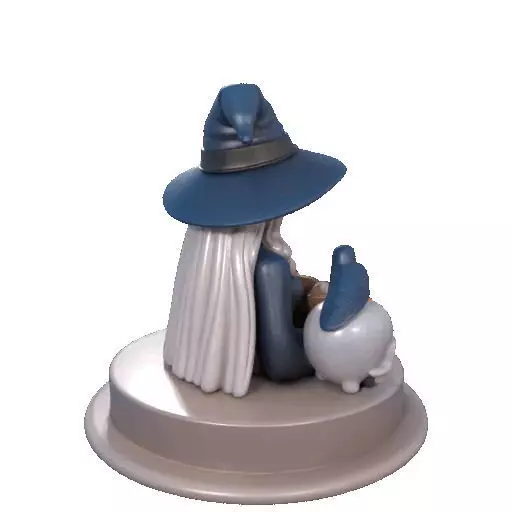 2368Halloween Witch with Skull Raven and Pumpkin 3D print model_16