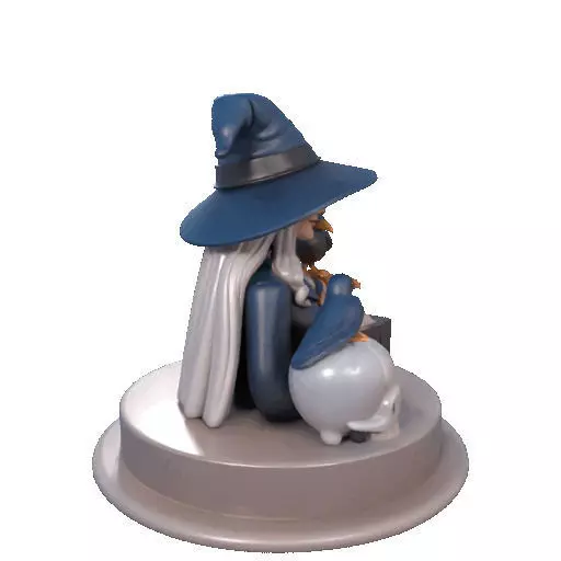 2368Halloween Witch with Skull Raven and Pumpkin 3D print model_14