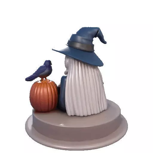 2368Halloween Witch with Skull Raven and Pumpkin 3D print model_24