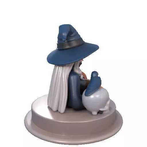 2368Halloween Witch with Skull Raven and Pumpkin 3D print model_15