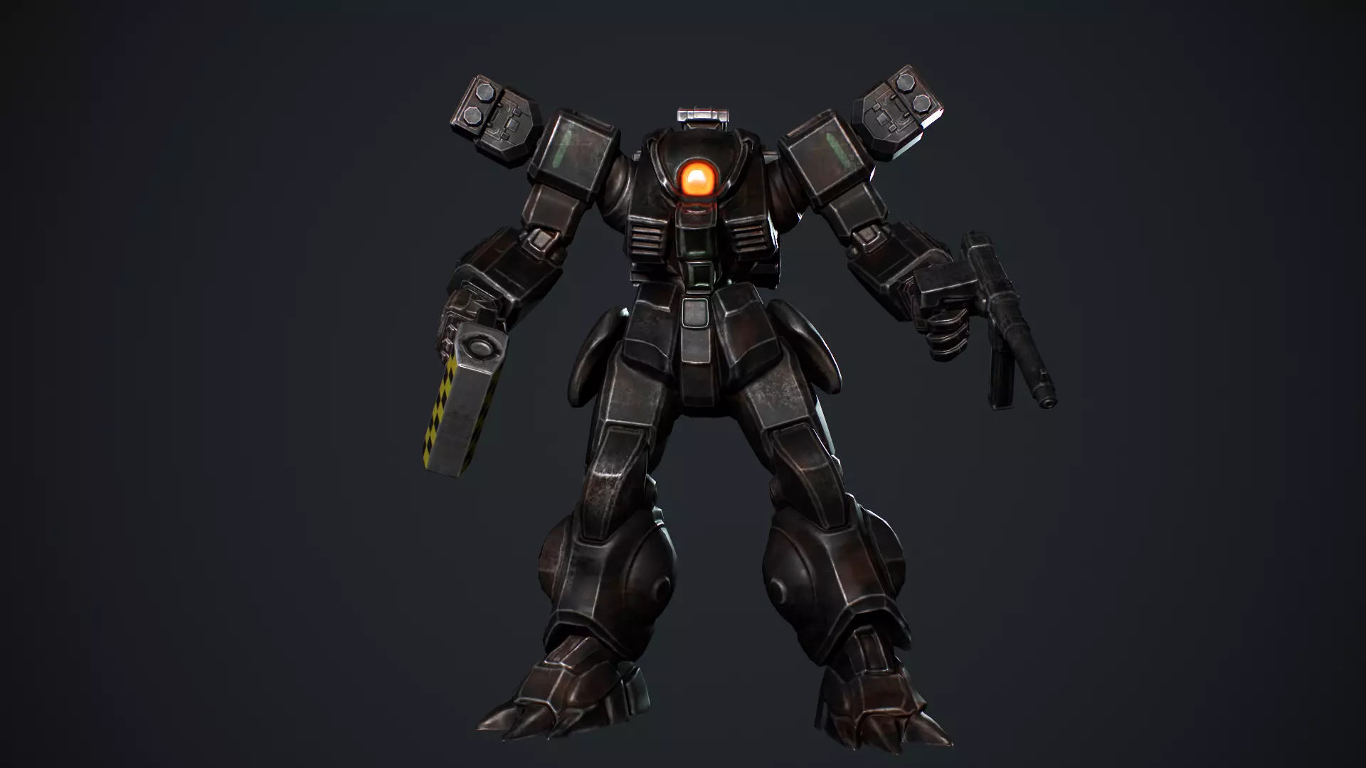 Battle Mech Low-poly 3D model_16