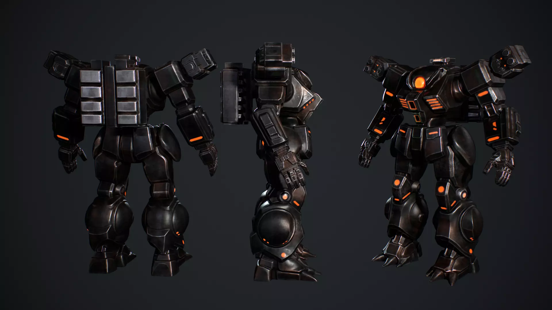 Battle Mech Low-poly 3D model_5