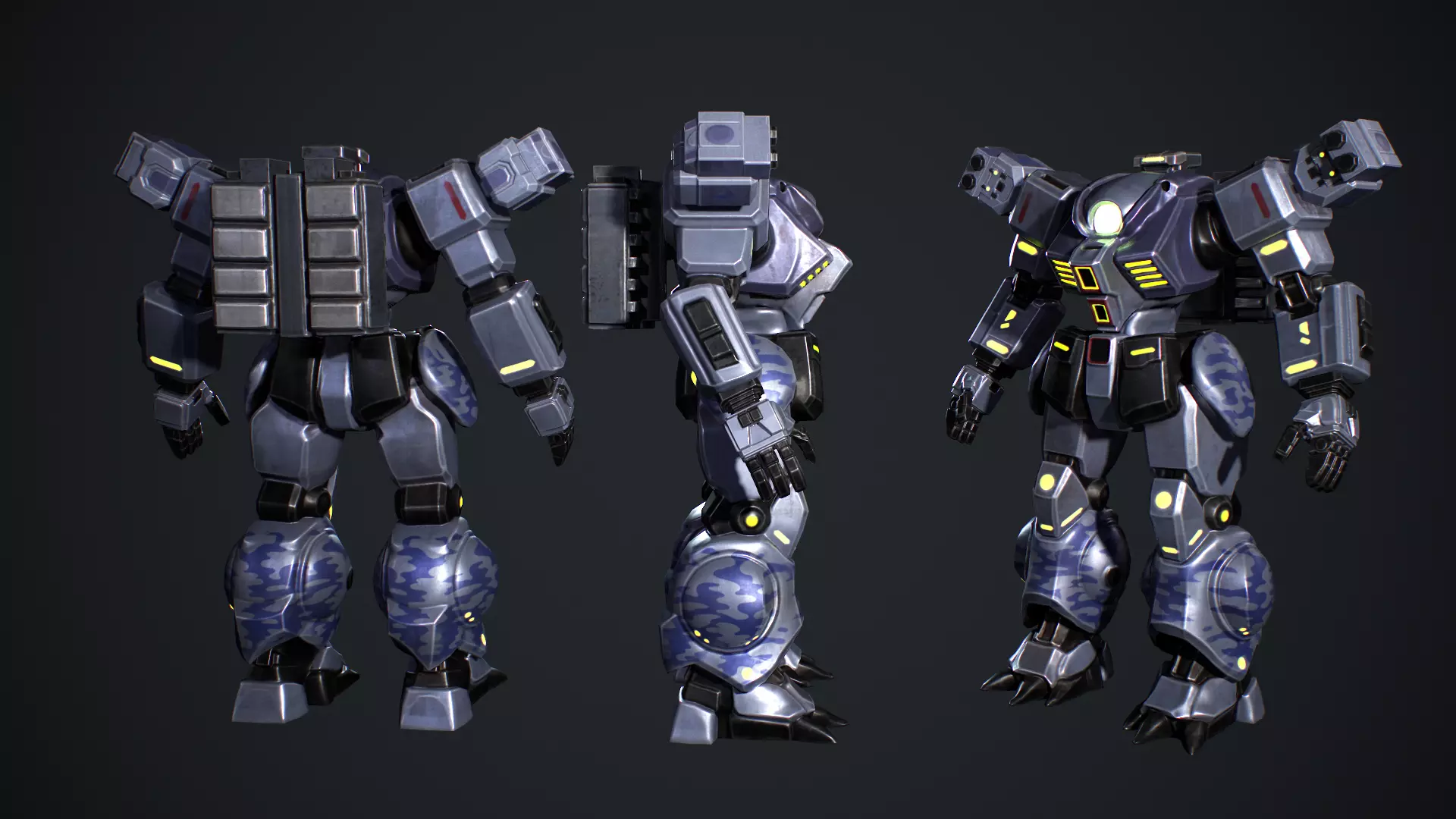 Battle Mech Low-poly 3D model_4