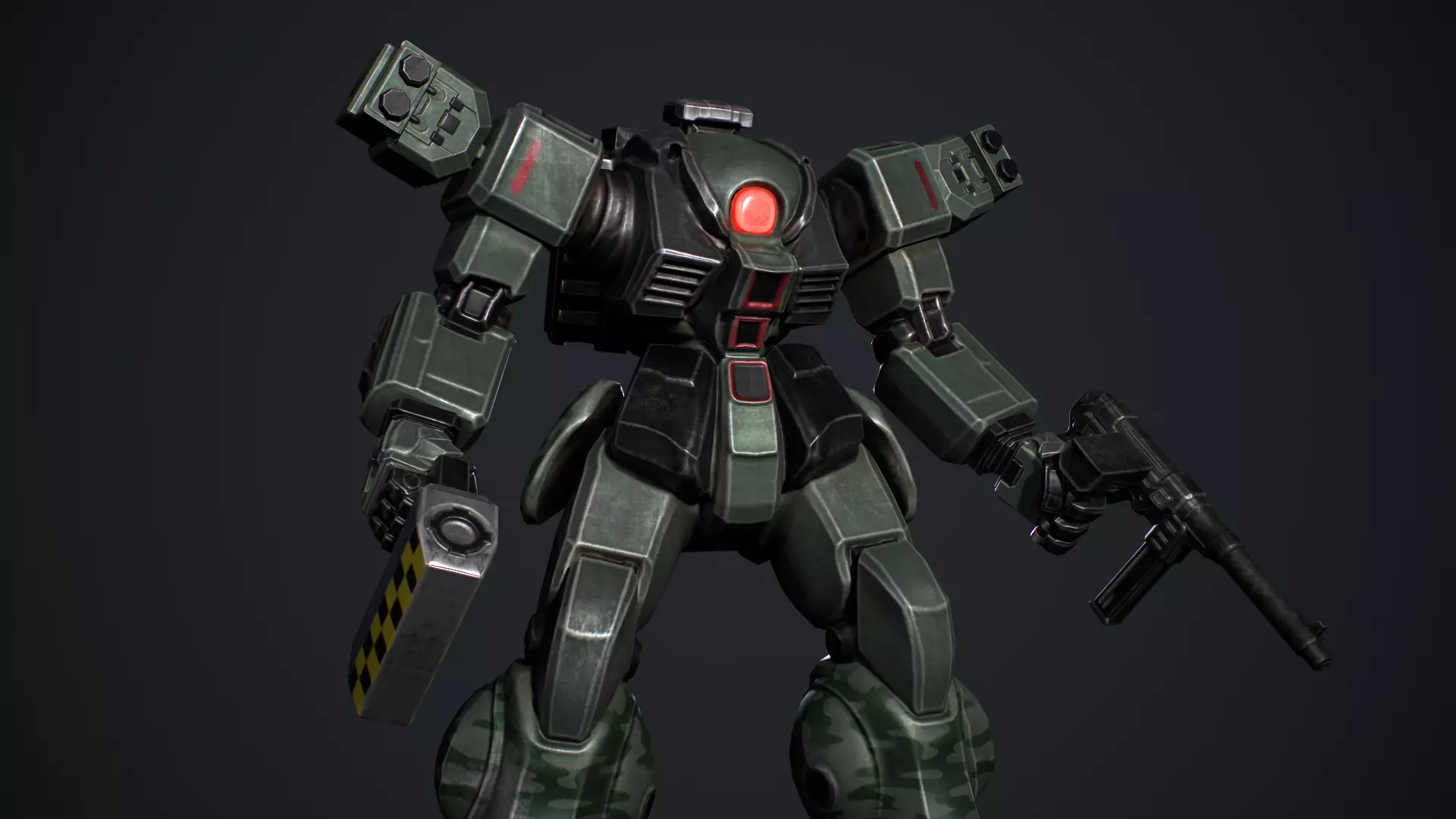 Battle Mech Low-poly 3D model_15