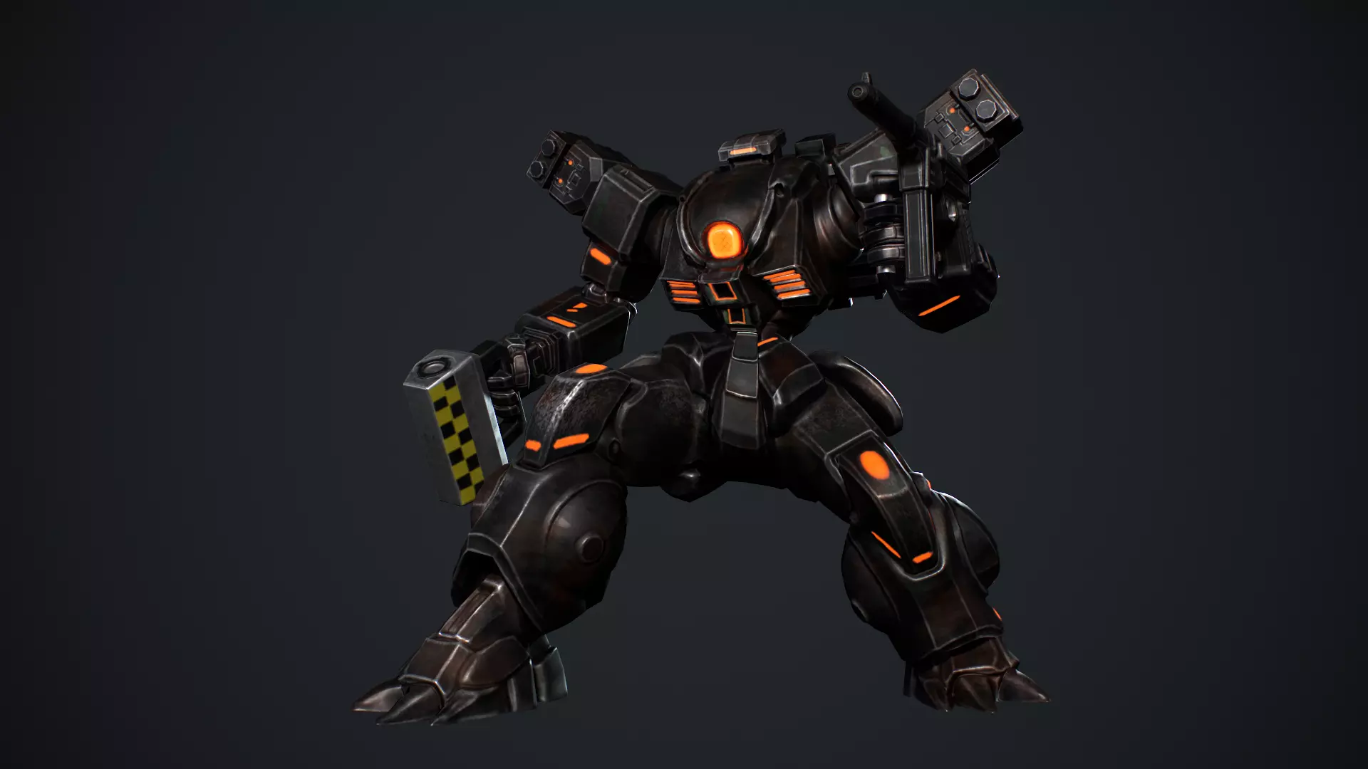 Battle Mech Low-poly 3D model_8
