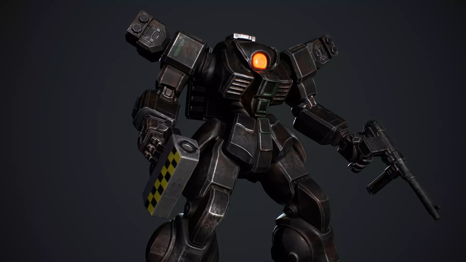 Battle Mech Low-poly 3D model_10