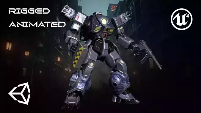 Battle Mech Low-poly 3D model Battle Mech Low-poly 3D model