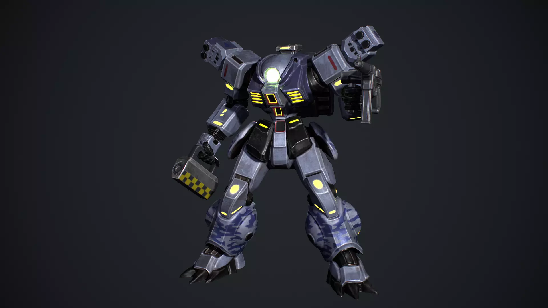 Battle Mech Low-poly 3D model_9