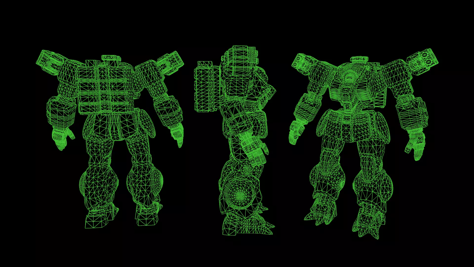 Battle Mech Low-poly 3D model_7