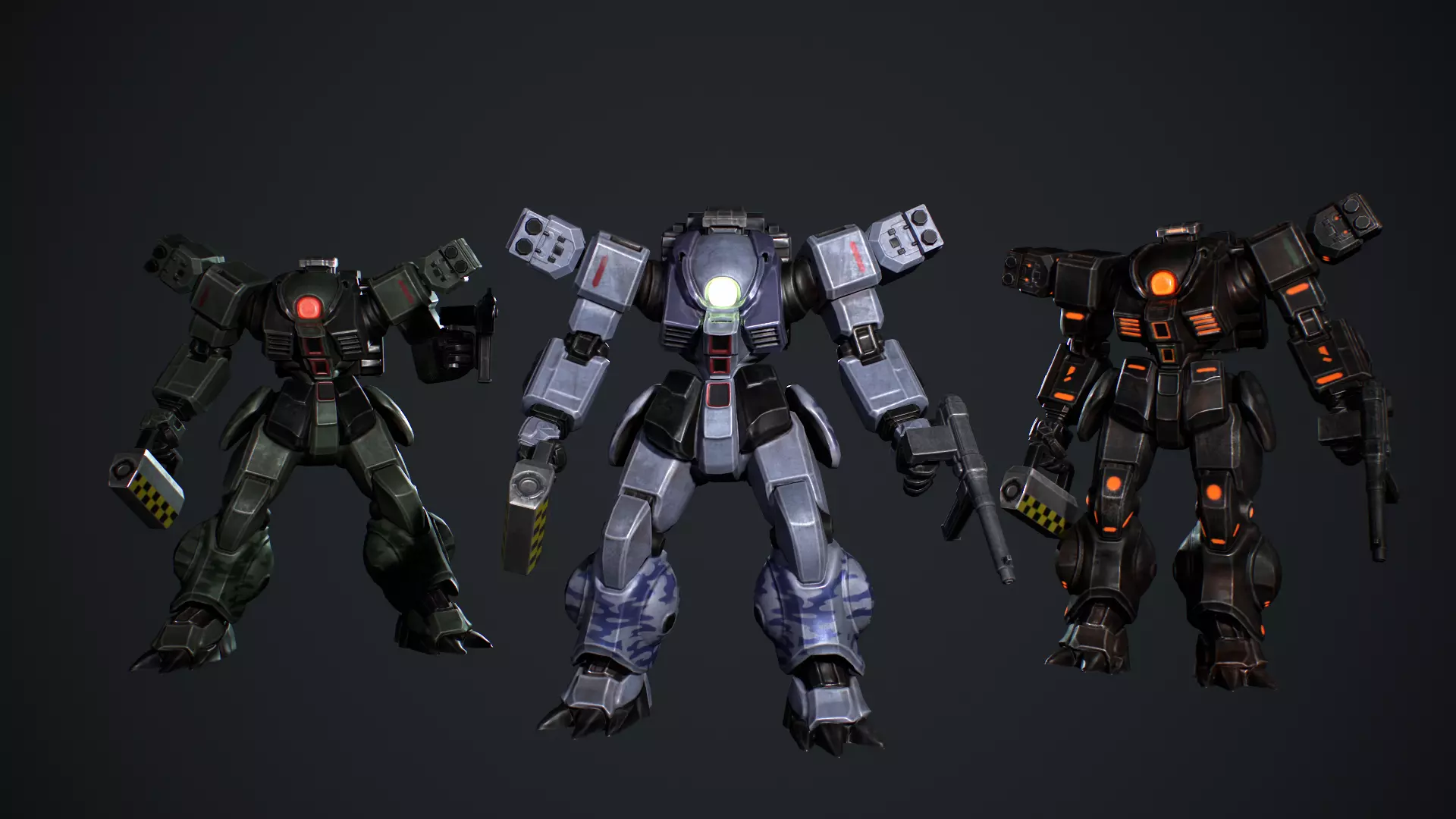 Battle Mech Low-poly 3D model_3