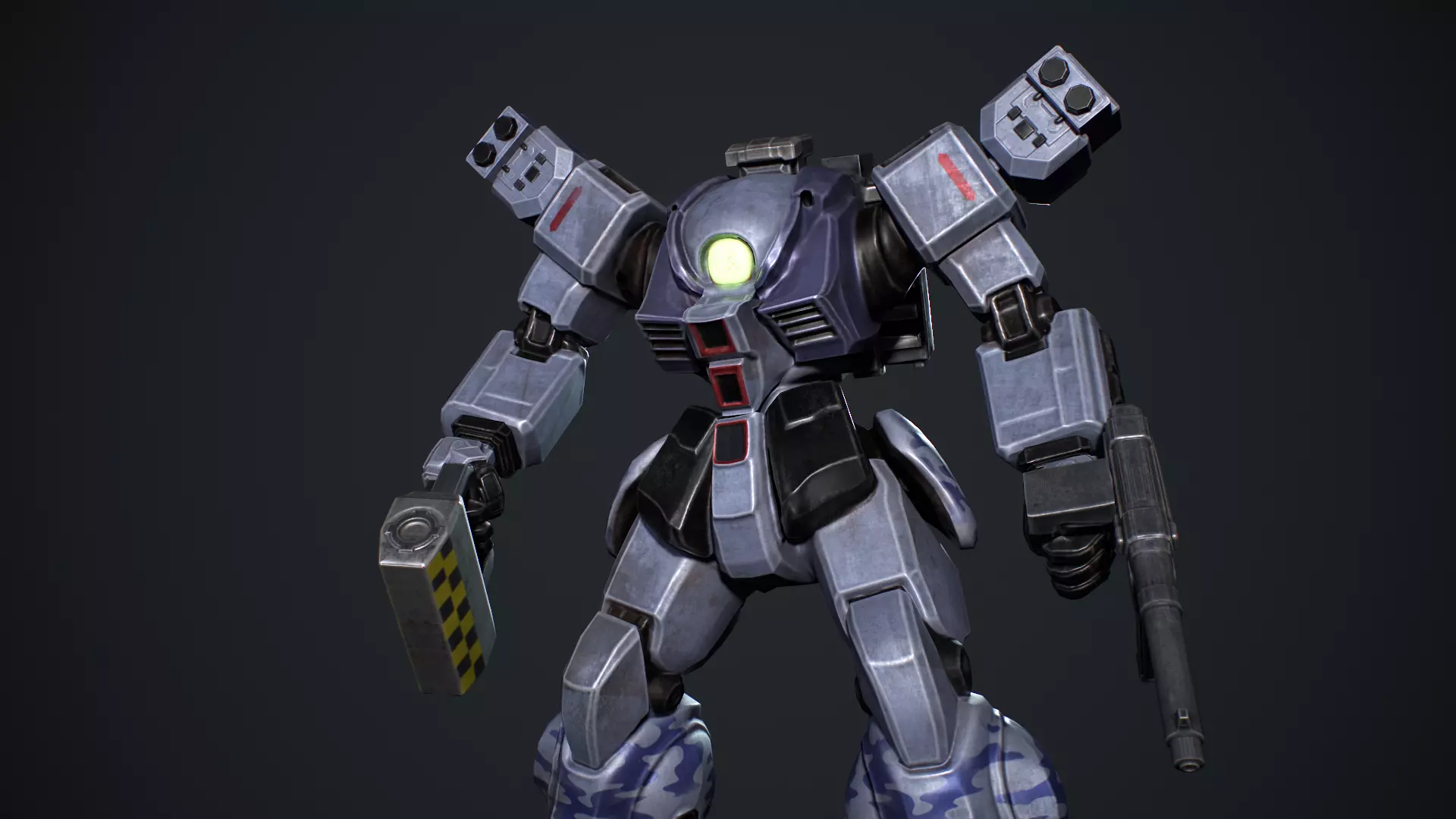 Battle Mech Low-poly 3D model_13