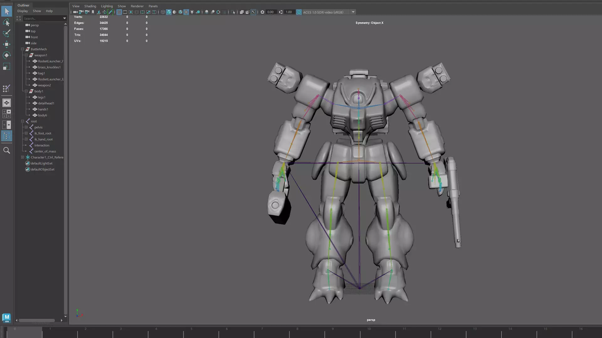 Battle Mech Low-poly 3D model_32