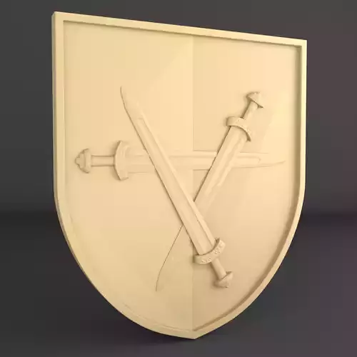 Emblem of Ukraine swords 3D print model