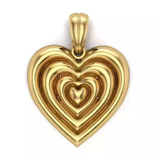 Heart pendant STL 3D Model for Jewelry - One Inch Pendant