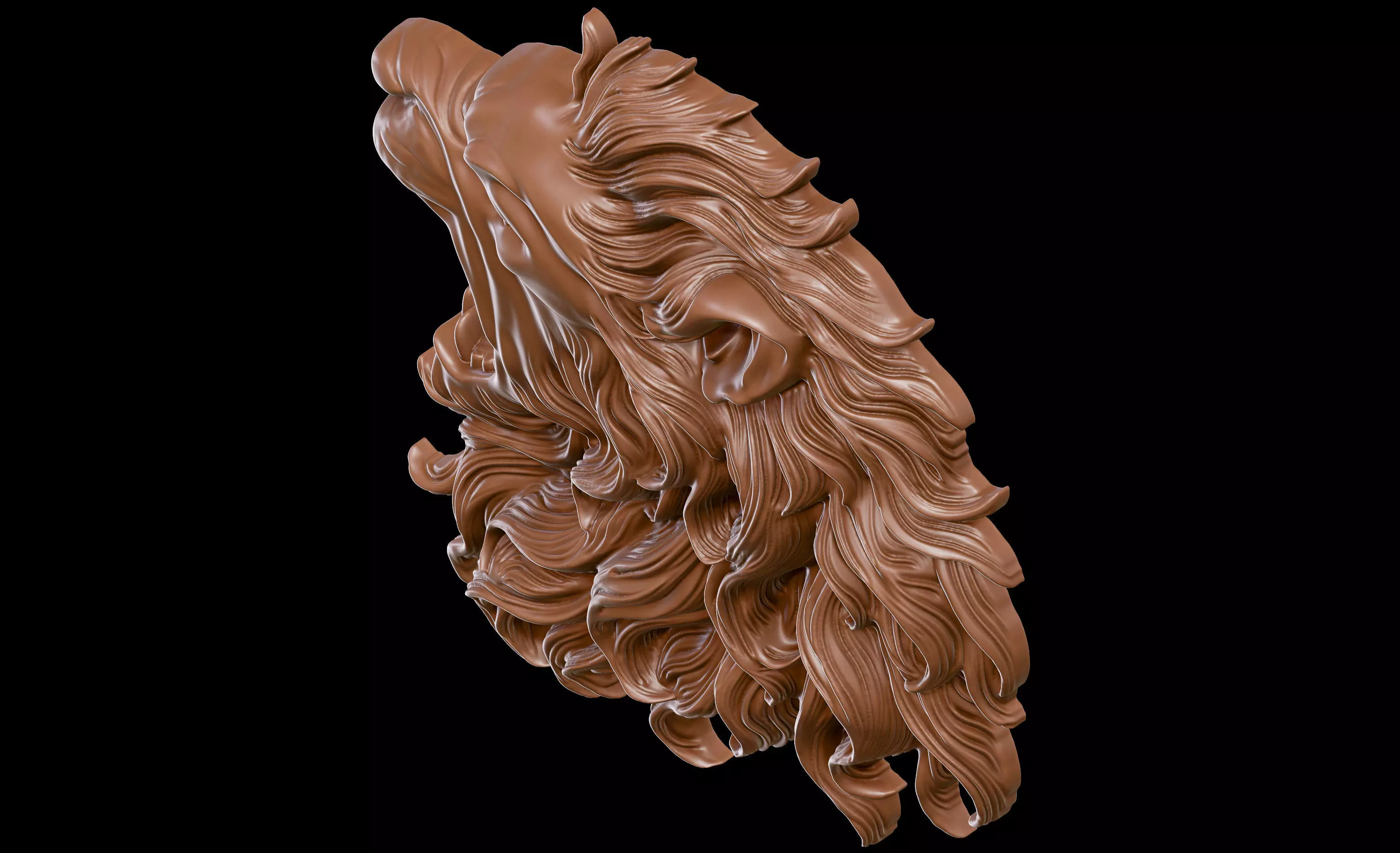 Lion Head Bas Relief 3D Model for CNC and 3D Printing 3D print model_5
