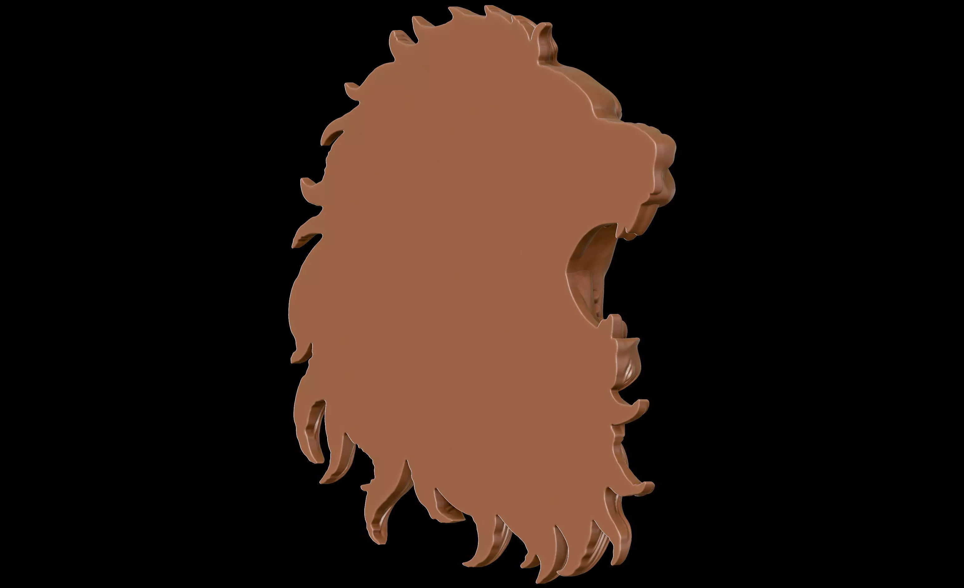 Lion Head Bas Relief 3D Model for CNC and 3D Printing 3D print model_11