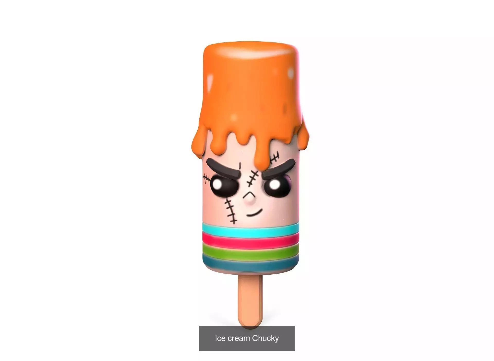 Ice cream in the form of horror movie characters 3D Model Collection_2