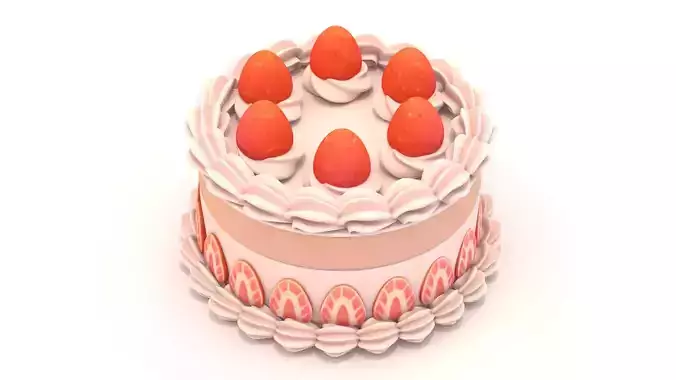 Strawberry Cake 1 - Strawberry Short Cake Whole Cake