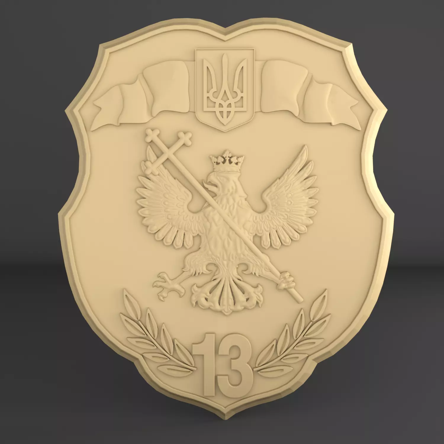 Emblem of Ukraine 3D print model 3D print model_0