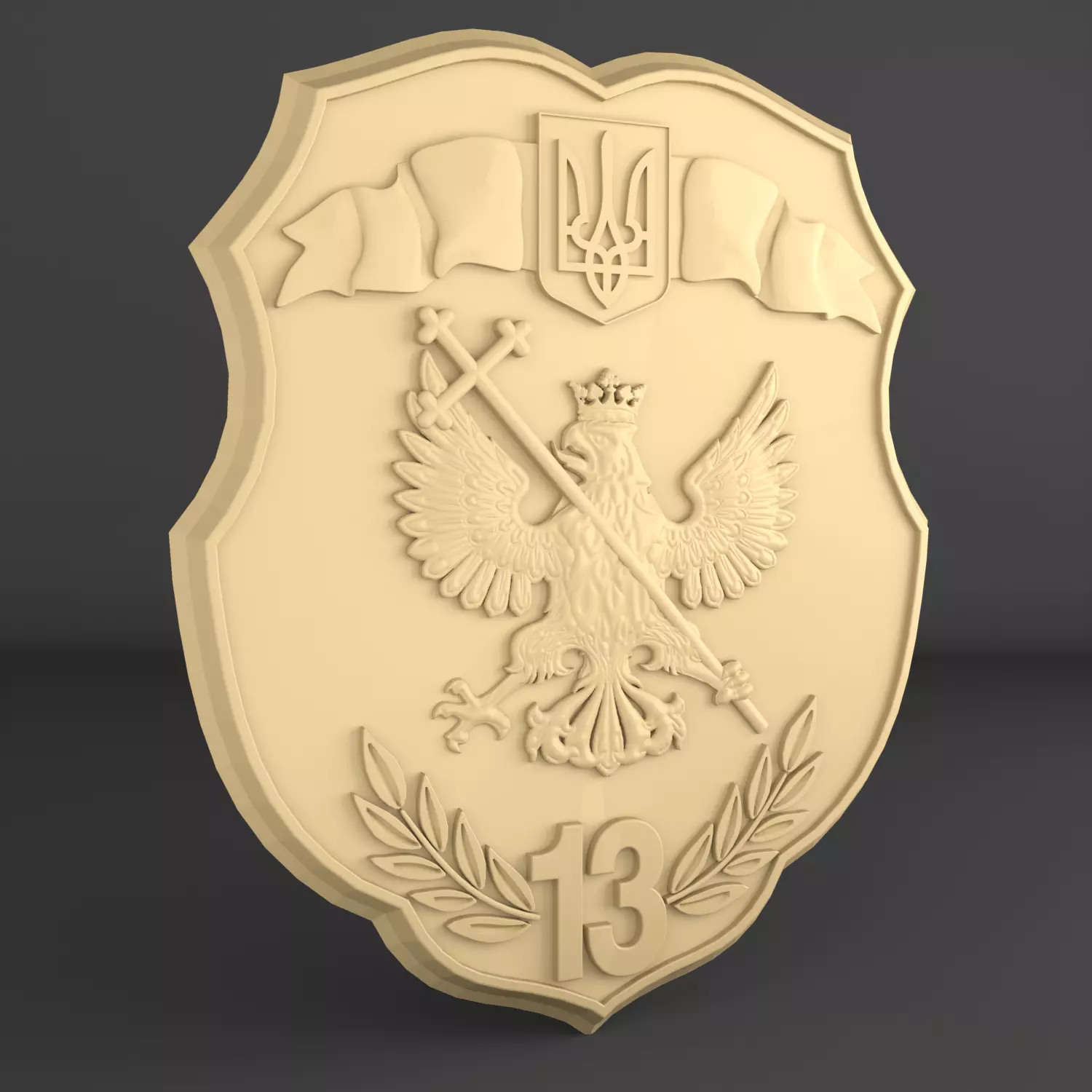Emblem of Ukraine 3D print model 3D print model_1