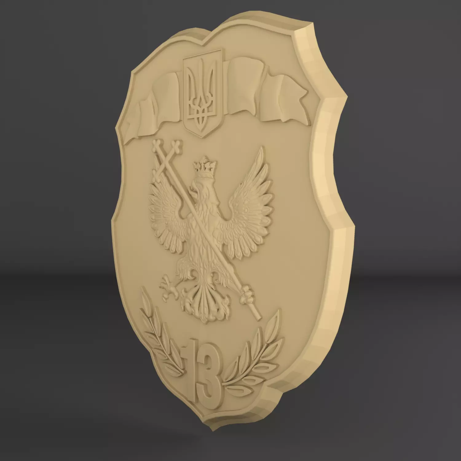 Emblem of Ukraine 3D print model 3D print model_3