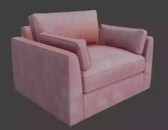 Plush Pink Armchair 3D model