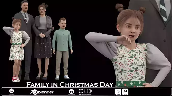 Family in Christmas Day