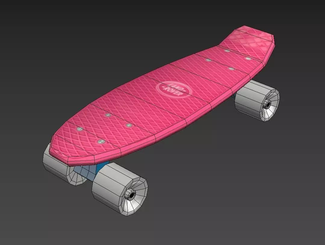 skateboard Low-poly 3D model_3