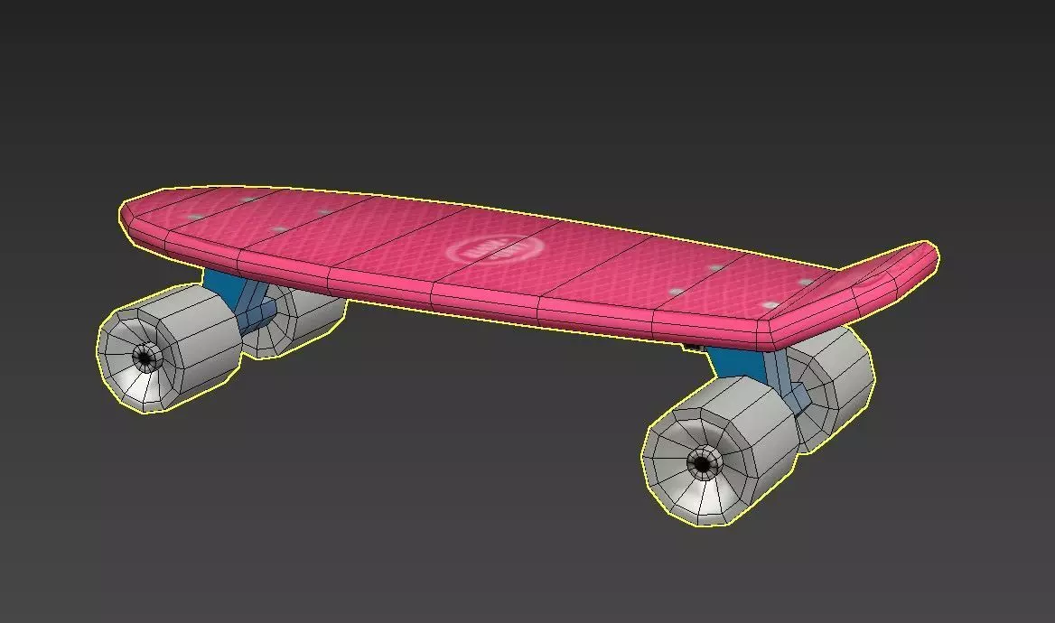 skateboard Low-poly 3D model_6