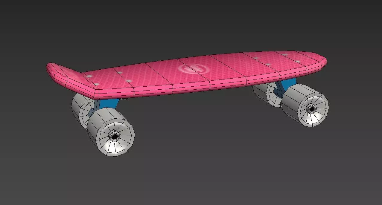 skateboard Low-poly 3D model_7