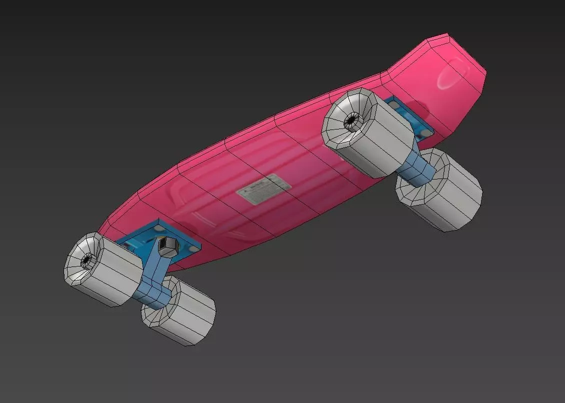 skateboard Low-poly 3D model_4