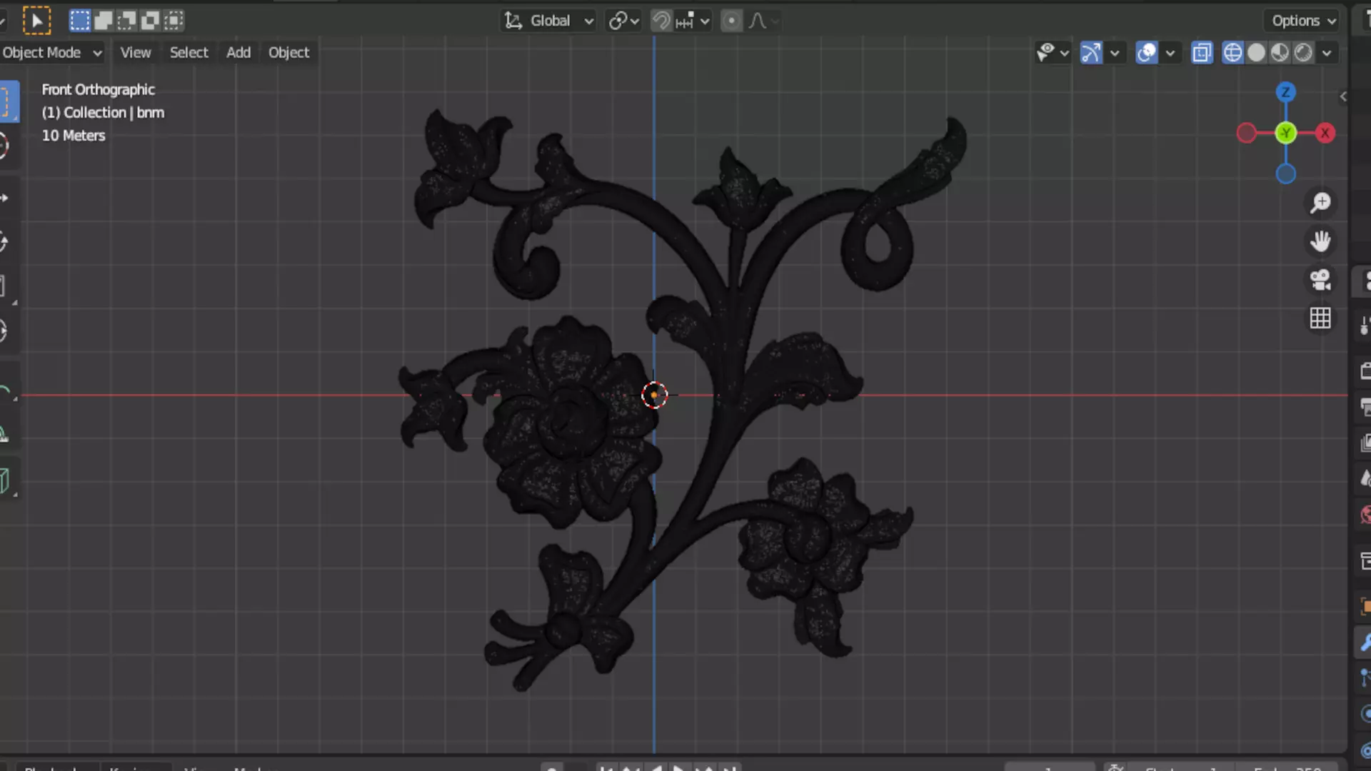 Classic decor ornament carved 72 3D model_5