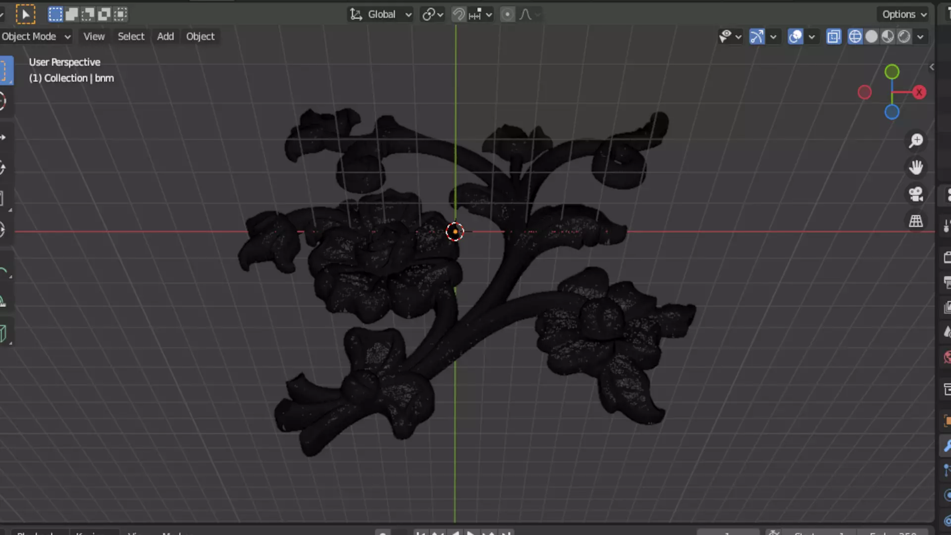 Classic decor ornament carved 72 3D model_6