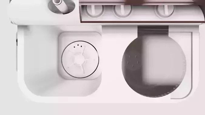 3D Modern Twin-Tub Washing Machine 