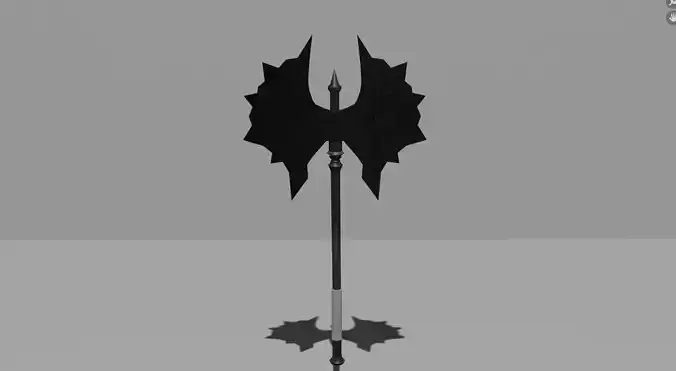 Dark Fantasy Battle Axe Game Ready 3D Model Low-poly 3D model