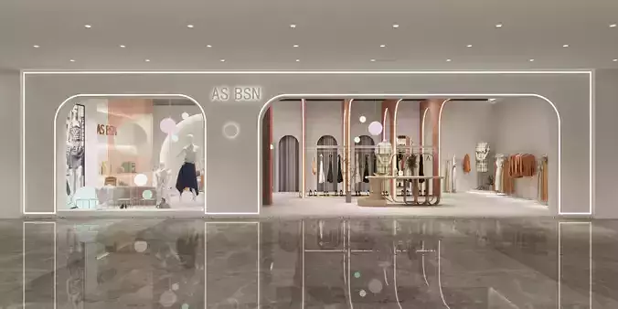 Girls and women clothing store 3D model