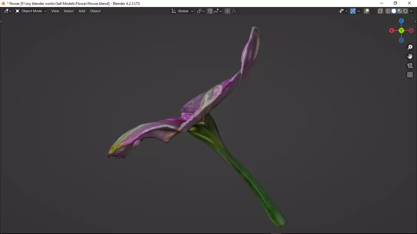 Flower Low-poly 3D model_9
