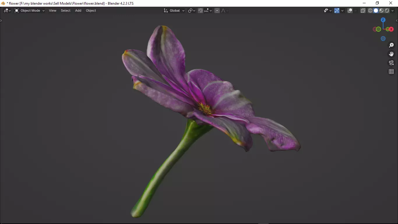 Flower Low-poly 3D model_4