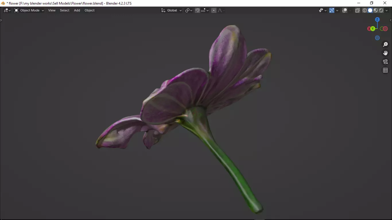 Flower Low-poly 3D model_10