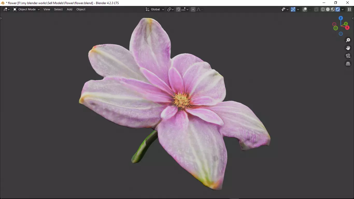 Flower Low-poly 3D model_0