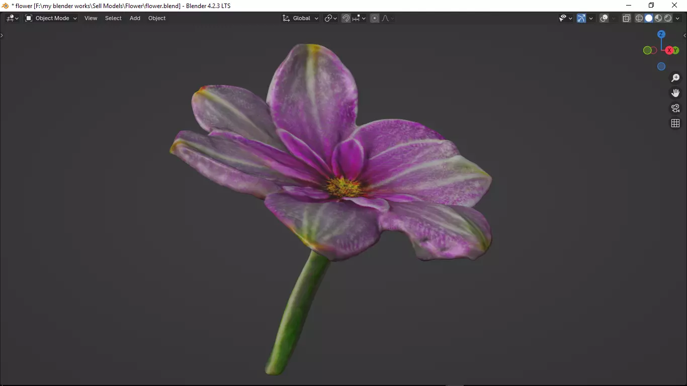 Flower Low-poly 3D model_5